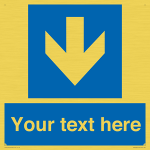 Custom Mandatory directional sign, blue arrow down